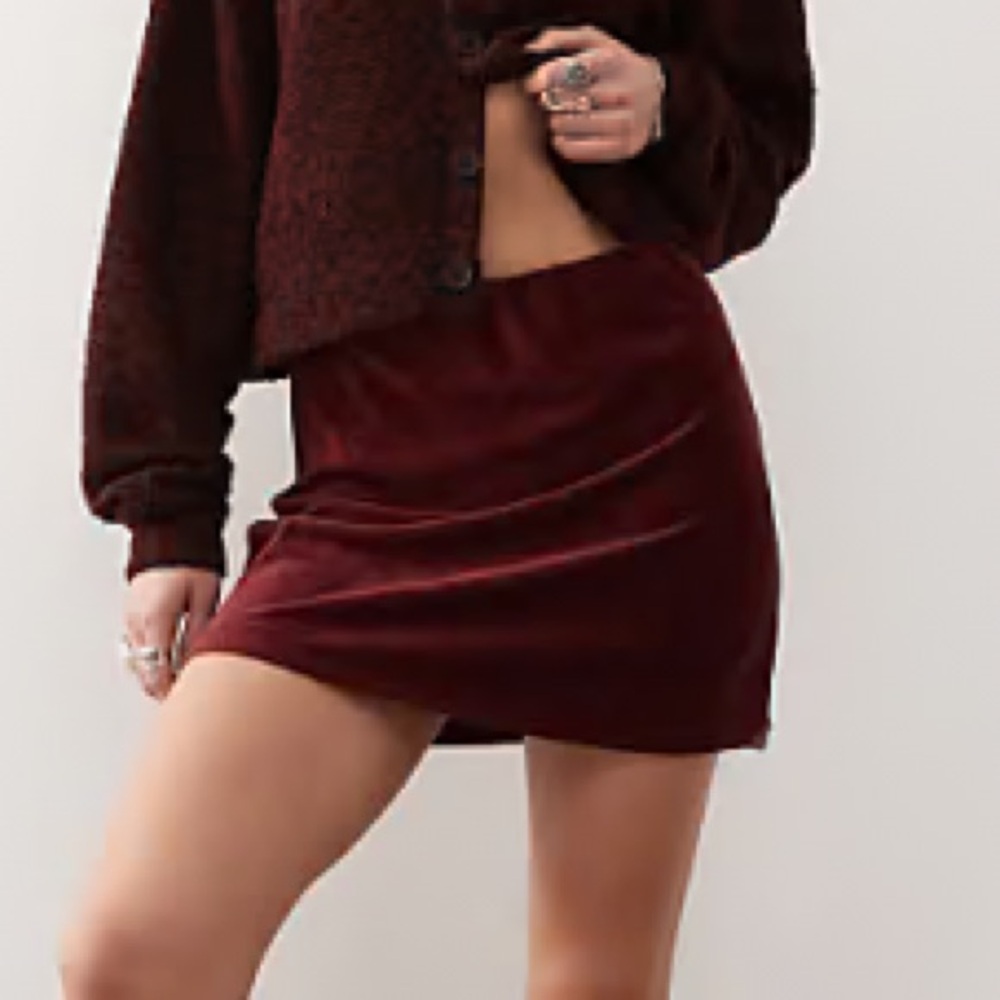 Burgundy Corduroy mini Skirt